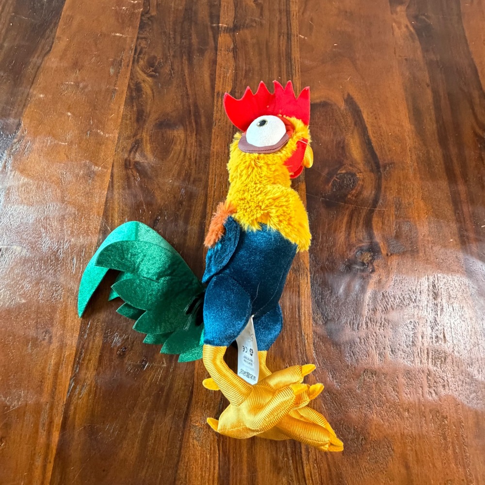 Disney Moana Hei Hei Rooster Plush Stuffed Animal Toy Yellow Teal Green 12 Inch